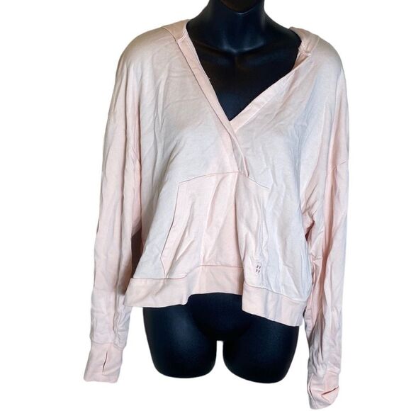 Sweaty Betty peachy pink lightweight v cut crop hoodie - Picture 1 of 4